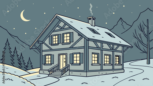 house in the snow