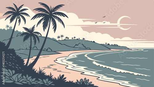 beach with palm trees