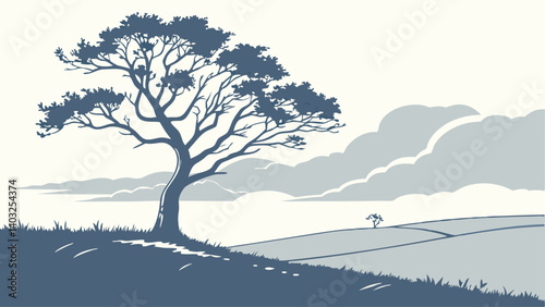 winter landscape with trees