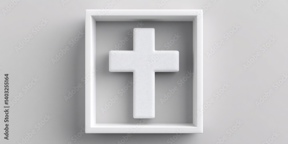 Obraz premium line art cross with soft shadows