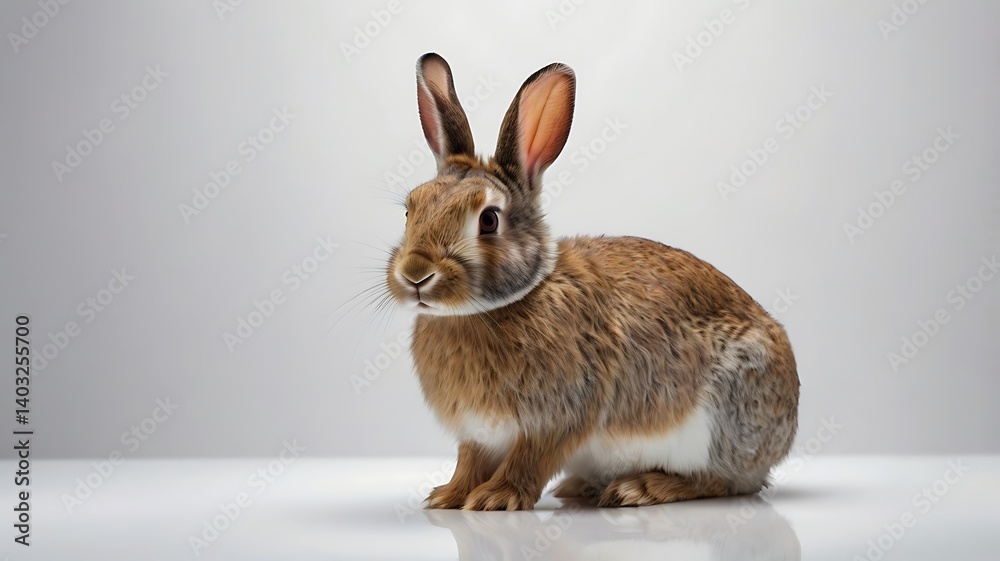 Obraz premium white rabbit on white background