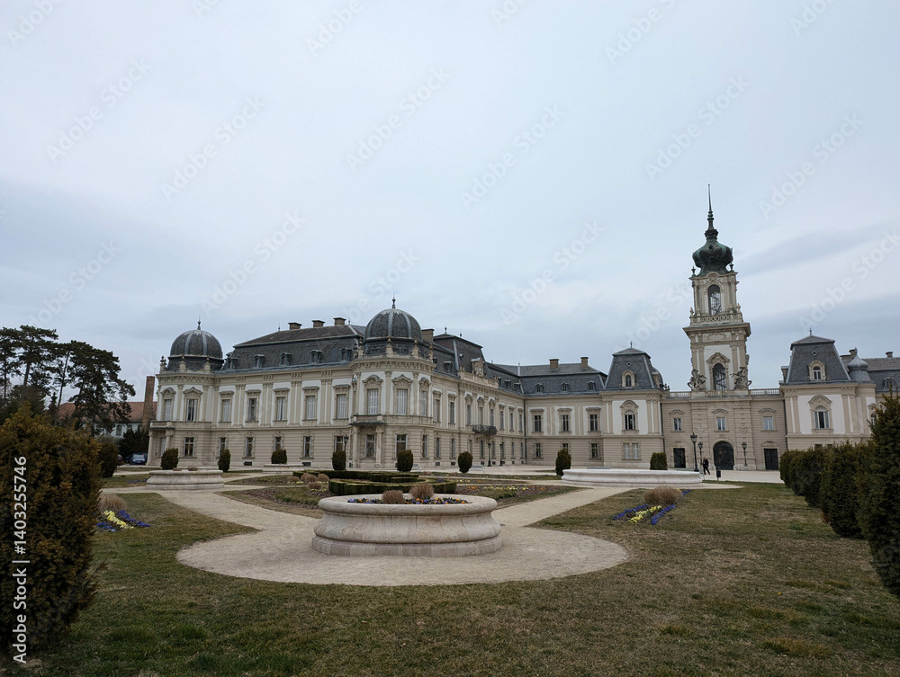 Obraz premium The garden front of the Castle Festetics in Keszthely, Hungary