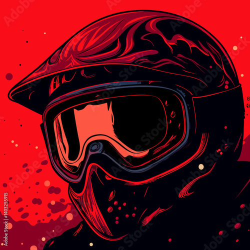 Motocross Helmet Illustration