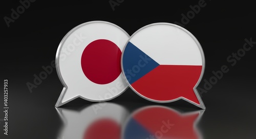 Dialogue between Japan and Czech Republic represented by overlapping flag speech bubbles Free Download Dialogue between Japan and Czech Republic represented by overlapping flag speech bubbles - GFXLoad