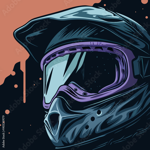 Motocross Helmet Illustration
