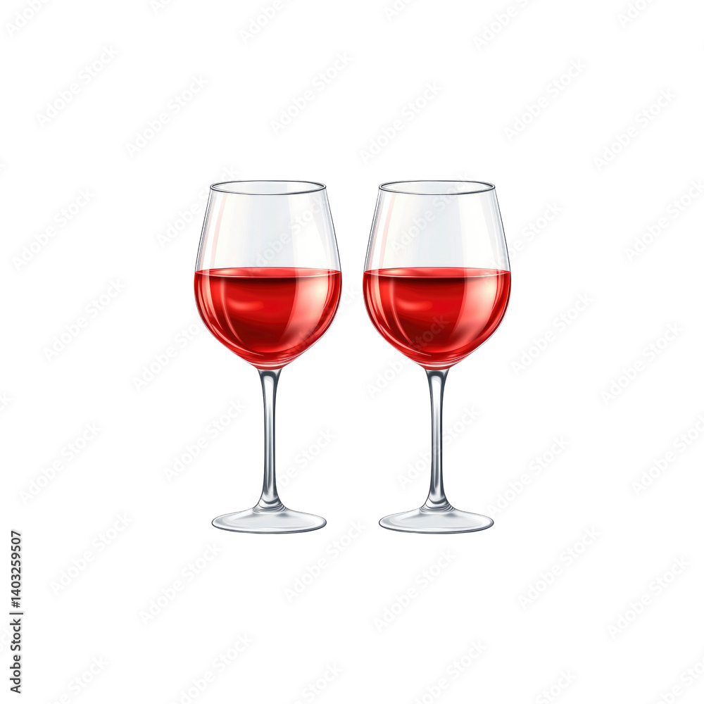 Two Glasses of Red Wine, Romantic Dinner Setting Two Glasses of Red Wine, Romantic Dinner Setting