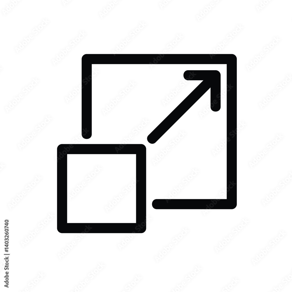 Enlarge icon. Expand, grow, scale up concept. Outline.Web Enlarge icon. Expand, grow, scale up concept. Outline.Web