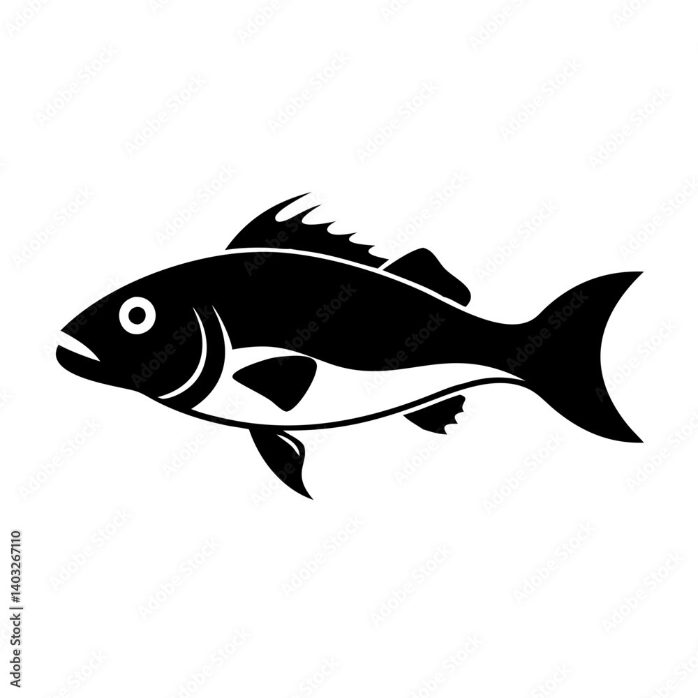 sea bass icon, sea bass silhouette vector illustration-simple silhouette illustration of sea bass, perfect for sea bass logos and icons sea bass icon, sea bass silhouette vector illustration-simple silhouette illustration of sea bass, perfect for sea bass logos and icons