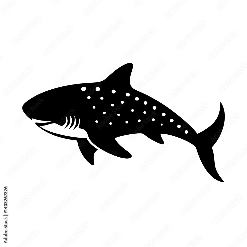 Obraz premium whale shark icon, whale shark silhouette vector illustration-simple silhouette illustration of whale shark, perfect for whale shark logos and icons