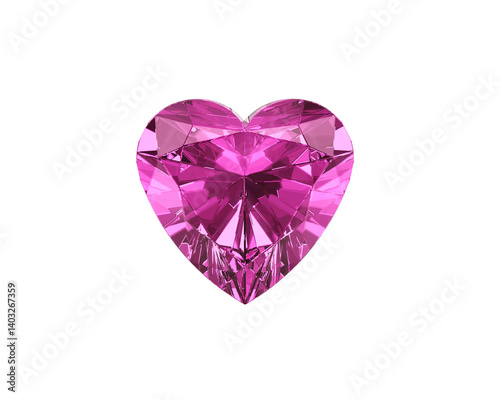 Heart shape Dazzling diamond pink gemstones, transparent background
