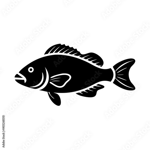 nile perch icon, nile perch silhouette vector illustration-simple silhouette illustration of nile perch, perfect for nile perch logos and icons