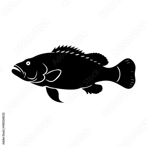 barramundi icon, barramundi silhouette vector illustration-simple silhouette illustration of barramundi, perfect for barramundi logos and icons