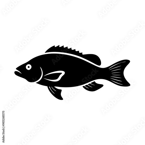 nile perch icon, nile perch silhouette vector illustration-simple silhouette illustration of nile perch, perfect for nile perch logos and icons