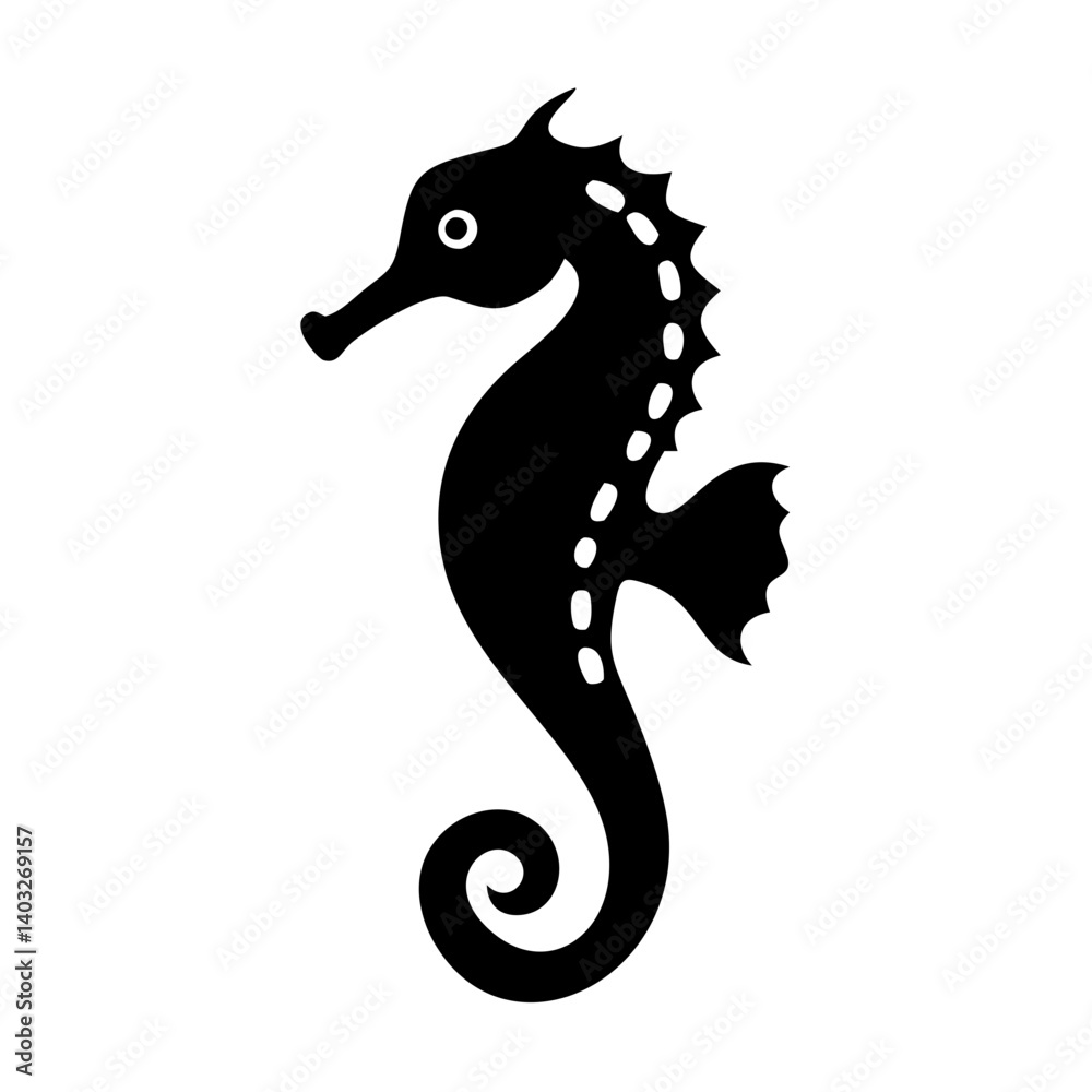 Fototapeta premium seahorse icon, seahorse silhouette vector illustration-simple silhouette illustration of seahorse, perfect for seahorse logos and icons