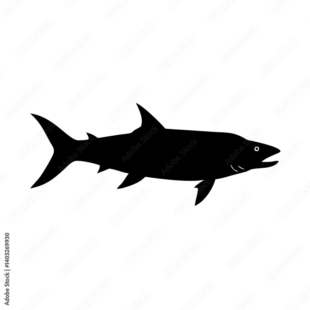 Obraz premium tarpon icon, tarpon silhouette vector illustration-simple silhouette illustration of tarpon, perfect for tarpon logos and icons