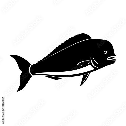 dorado mahi mahi icon, dorado mahi mahi silhouette vector illustration-simple silhouette illustration of dorado mahi mahi, perfect for dorado mahi mahi logos and icons