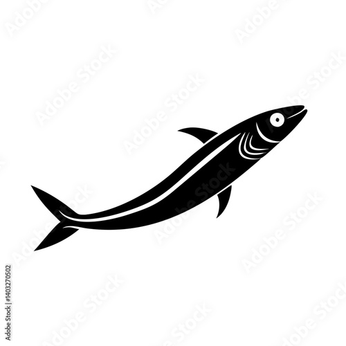 anchovy icon, anchovy silhouette vector illustration-simple silhouette illustration of anchovy, perfect for anchovy logos and icons