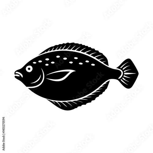flounder icon, flounder silhouette vector illustration-simple silhouette illustration of flounder, perfect for flounder logos and icons