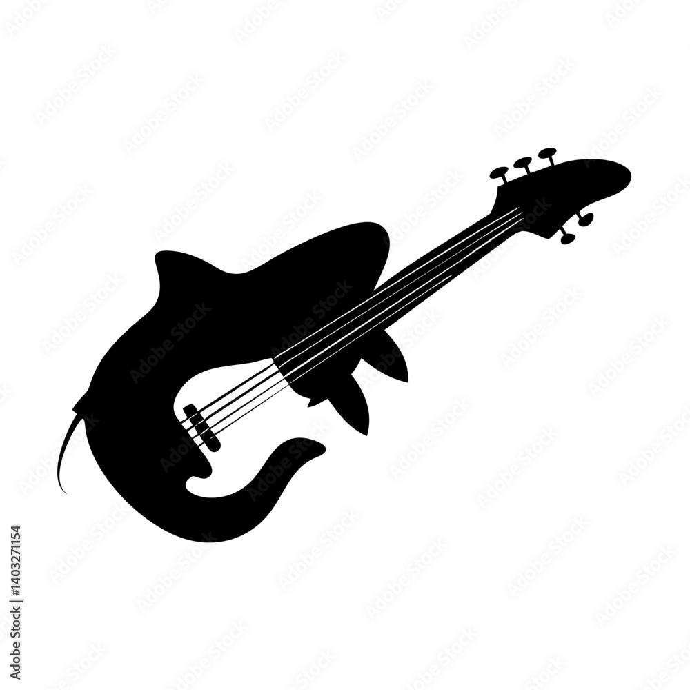 Obraz premium bass icon, bass silhouette vector illustration-simple silhouette illustration of bass, perfect for bass logos and icons