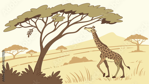 giraffe in the savannah