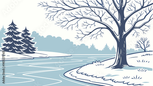 winter landscape with trees