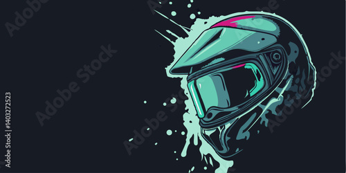 Motocross Helmet Illustration