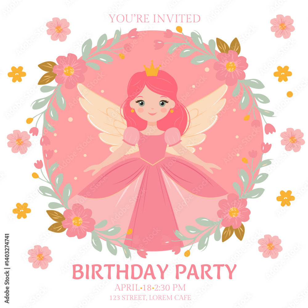 Happy birthday greeting card and party invitation vector illustration Happy birthday greeting card and party invitation vector illustration