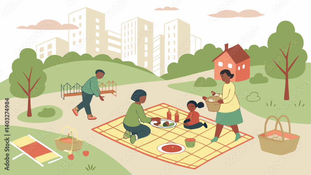 Fototapeta premium children playing in the park