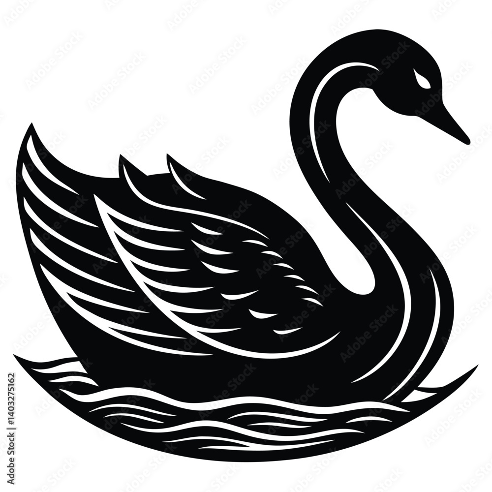 Obraz premium black swan vector