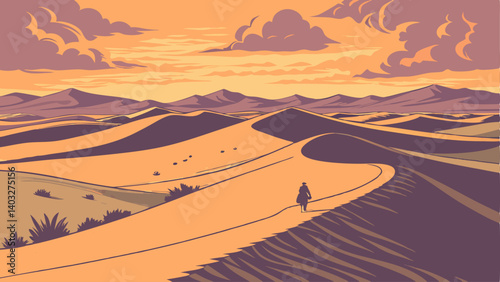 vector illustration of a desert landscape