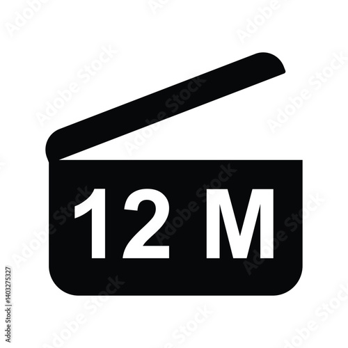 12M Expiration Date Icon - Product Shelf Life Indicator.