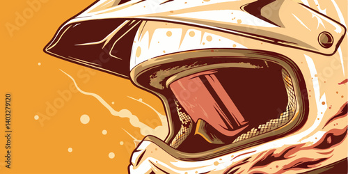 Motocross Helmet Illustration
