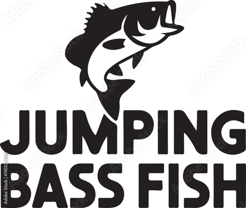 Jumping Bass Fish Silhouette vector