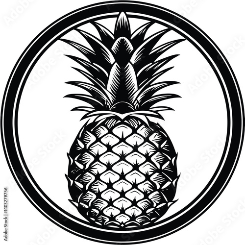 Pineapple silhouette icon vector image (30).eps