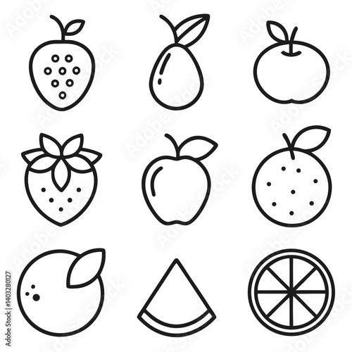 Wallpaper Mural set of fruits Torontodigital.ca