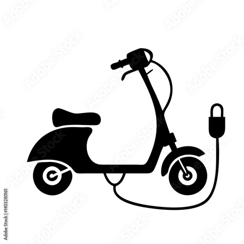electric scooter charger icon, electric scooter charger silhouette vector illustration-simple silhouette illustration of electric scooter charger, perfect for electric scooter charger logos and icons