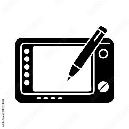 graphics tablet icon, graphics tablet silhouette vector illustration-simple silhouette illustration of graphics tablet, perfect for graphics tablet logos and icons