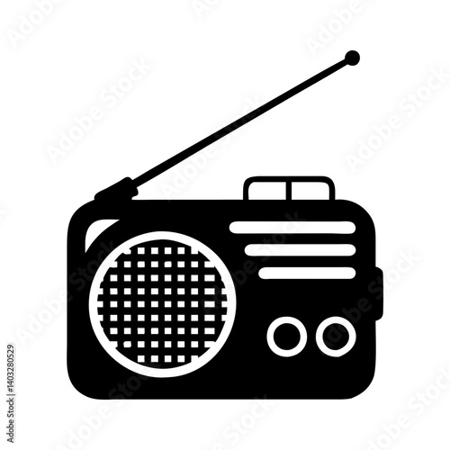 portable radio icon, portable radio silhouette vector illustration-simple silhouette illustration of portable radio, perfect for portable radio logos and icons