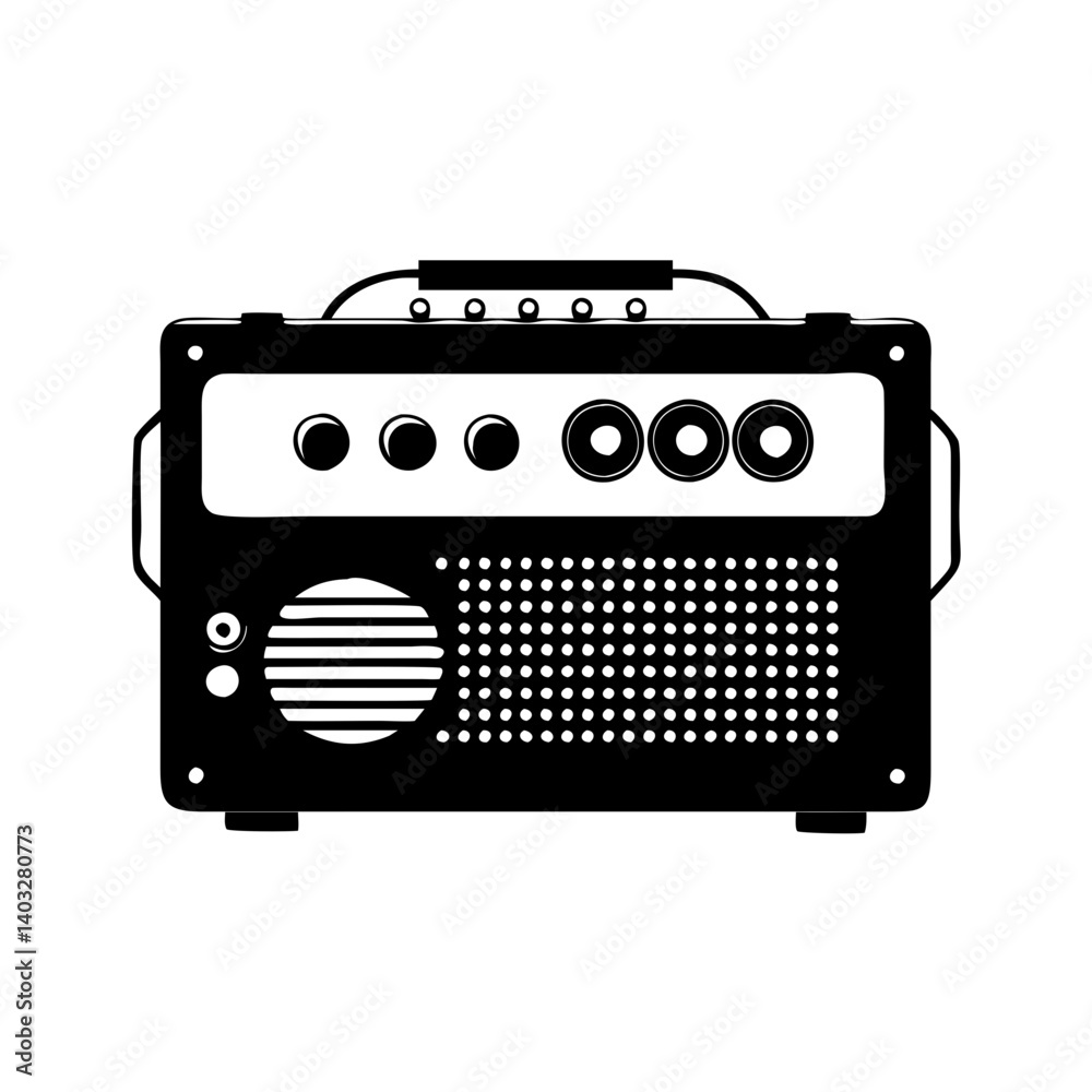 Fototapeta premium amplifier icon, amplifier silhouette vector illustration-simple silhouette illustration of amplifier, perfect for amplifier logos and icons