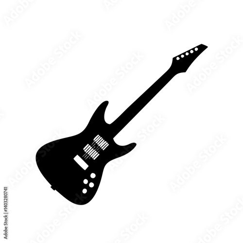 electric guitar icon, electric guitar silhouette vector illustration-simple silhouette illustration of electric guitar, perfect for electric guitar logos and icons