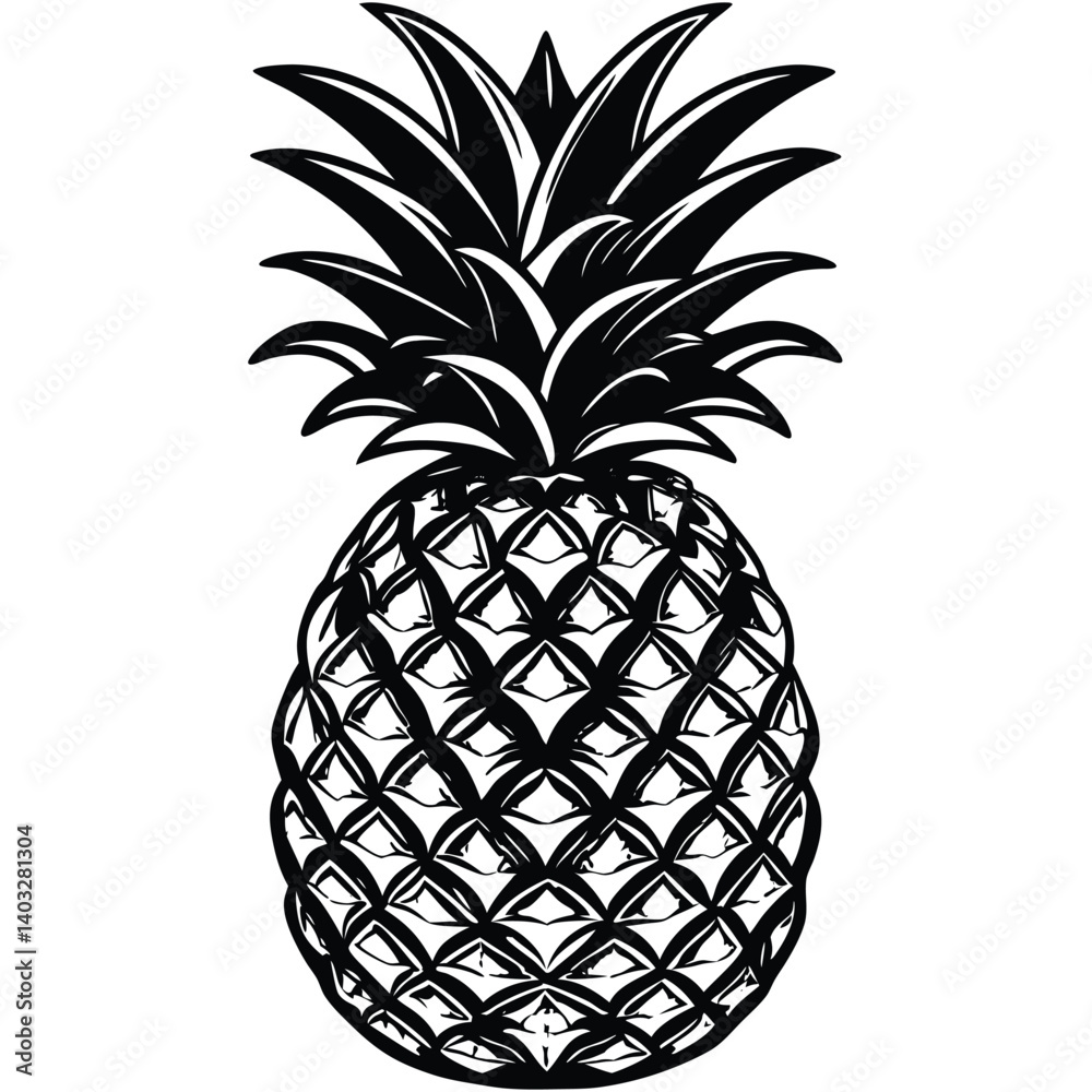 Obraz premium Pineapple silhouette icon vector image (1).eps