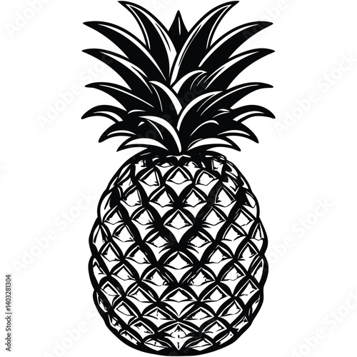 Pineapple silhouette icon vector image (1).eps