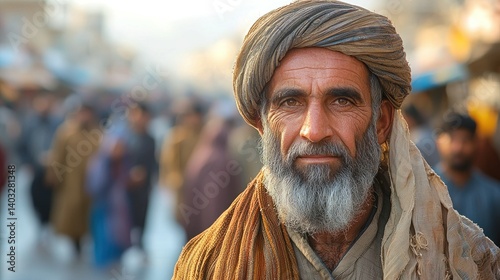 Portrait of an Elderly Man in Traditional Attire