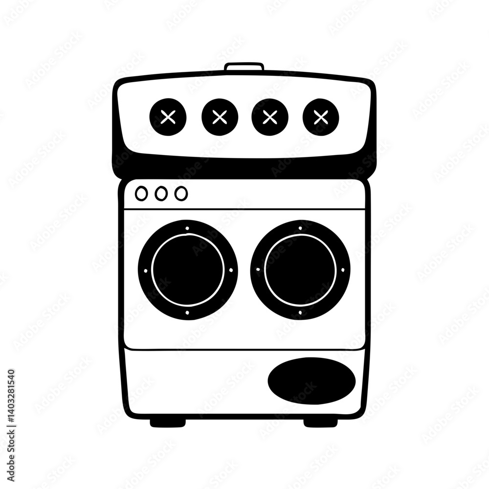 Fototapeta premium electric stove icon, electric stove silhouette vector illustration-simple silhouette illustration of electric stove, perfect for electric stove logos and icons