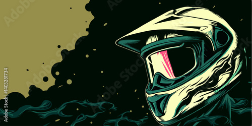 Motocross Helmet Illustration