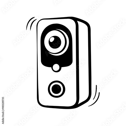 doorbell camera icon, doorbell camera silhouette vector illustration-simple silhouette illustration of doorbell camera, perfect for doorbell camera logos and icons