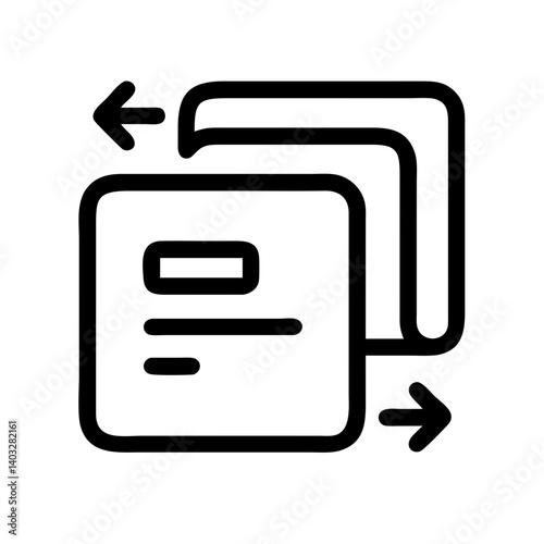 File sharing icon illustration with arrows on a white background, simple design