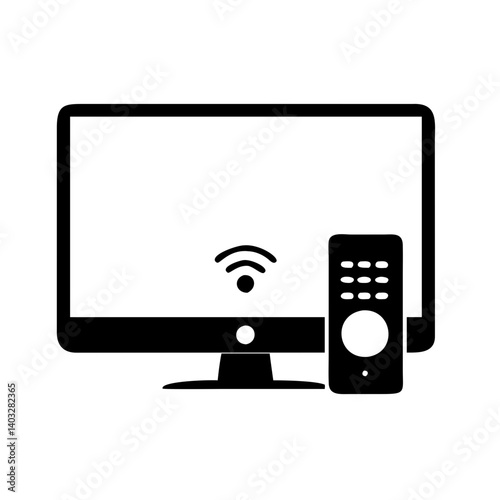 smart tv icon, smart tv silhouette vector illustration-simple silhouette illustration of smart tv, perfect for smart tv logos and icons