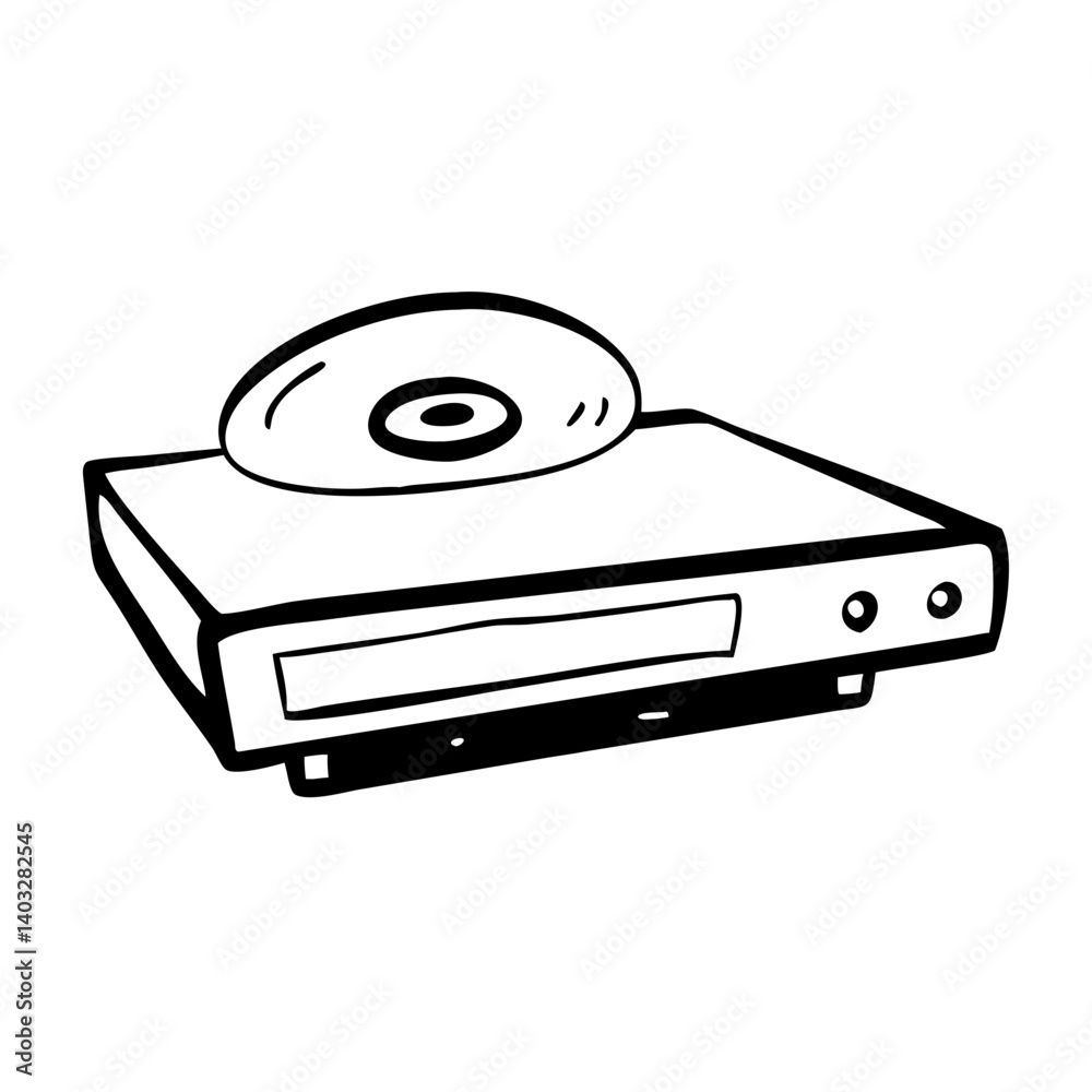 Fototapeta premium cd dvd player icon, cd dvd player silhouette vector illustration-simple silhouette illustration of cd dvd player, perfect for cd dvd player logos and icons