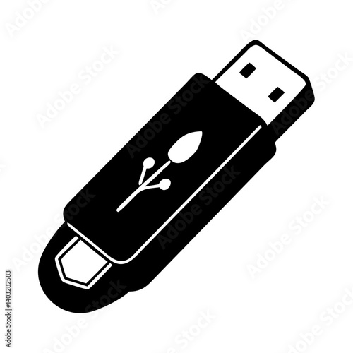 usb flash drive icon, usb flash drive silhouette vector illustration-simple silhouette illustration of usb flash drive, perfect for usb flash drive logos and icons